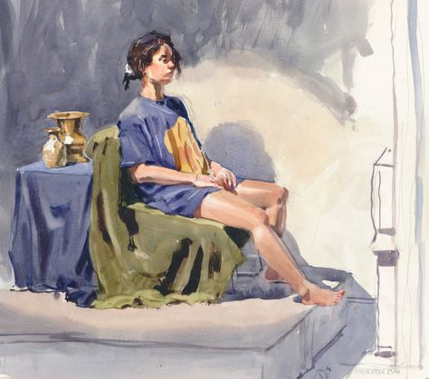 Watercolor Figure Painting, Mike Kowalski, Human Figure Sketches, Art Tutorials Watercolor, Live Model, The Pose, Figure Sketching, A Typical, Anatomy Art