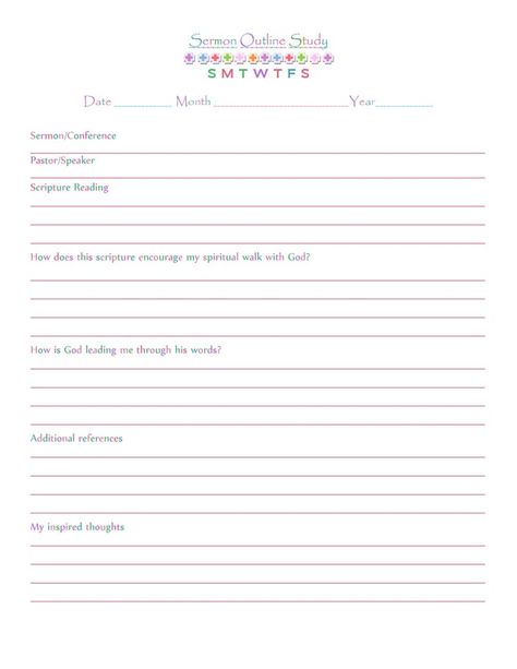 Sermon Outline Template Sermon Notes Template, Sermon Outlines, Outline Template, My Church, Sermon Notes, Life Coaching, Bible Journaling, Life Coach, Bible Study