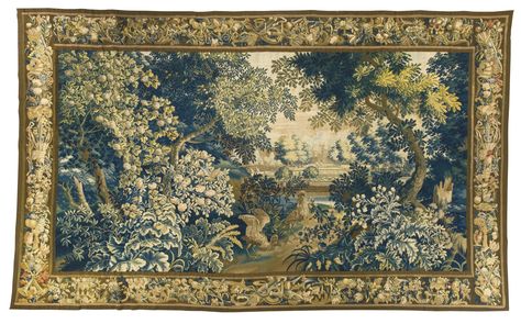 A Flemish Landscape Tapestry, Lille, possibly workshop of Werniers  first half 18th century Medieval Tapestry, Woodland Scene, 17th Century, Natural World, Classic Art, Timeless Pieces, Timeless Beauty, Vintage World Maps, Art Pieces