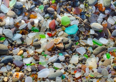 Glass Beach In California Is The Very Best Beach In America To Search For Sea Glass Sea Glass Beaches In Florida, Glass Paddle Beach Usa, Sea Glass Beaches In California, Glass Pebble Beach, Sea Stones, Glass Beach California, Sea Glass Diy, Rock Tumbling, Usa Beaches