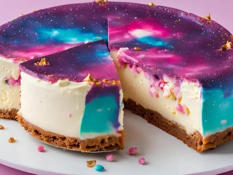 Galaxy-Inspired Cheesecake: A Magical Dessert Journey - NewsBreak Galaxy Desserts, Cream Cheese Cupcakes, Blueberry Dump Cakes, Galaxy Cake, Chocolate Bites, Peanut Butter Pretzel, Chocolate Espresso, Pecan Pie Recipe, Mexican Dessert