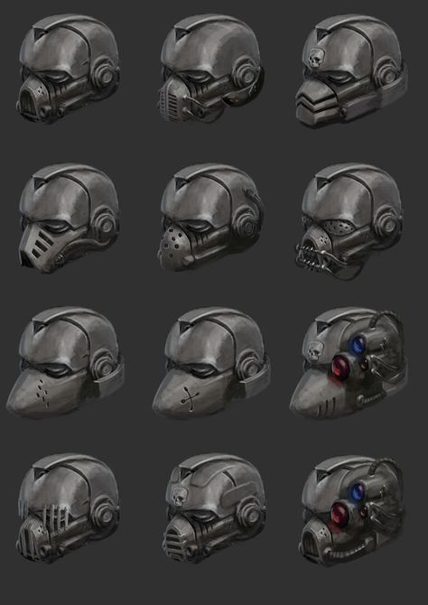 . Space Marine Helmet Concept Art, Space Marine Helmet, Space Marine Dreadnought, Helmet Drawing, Space Helmet, Helmet Concept, Zbrush Character, Diesel Punk, Sci-fi Armor