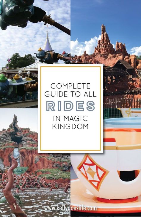 Complete list of Magic Kingdom rides at Walt Disney World. You can find the rides by land, the height requirements, who should ride them, and the best ones you can't miss! Magic Kingdom Rides List, Magic Kingdom Rides 2023, Magic Kingdom Attractions List, Disney World Rides List, Disney World Magic Kingdom Rides, Best Route Magic Kingdom, Magic Kingdom Shopping, Magic Kingdom Rides By Height, Magic Kingdom Rides By Land