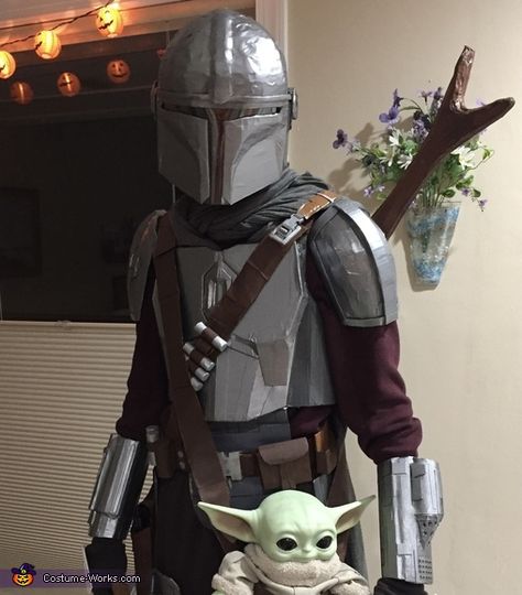 Homemade Mandalorian Costume, Mandalorian Costume Diy, Mandalorian Costume, Homemade Costume, Costume Works, Halloween Costume Contest, Child Baby, Costume Contest, The Mandalorian