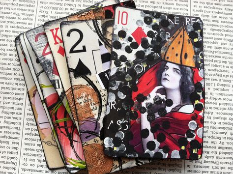 https://flic.kr/p/dVuUZZ | Altered Paying Cards Altered Playing Cards Ideas, Playing Cards Ideas, Altered Playing Cards, Playing Card Crafts, Playing Cards Art, Art Trading Cards, Atc Cards, Cards Ideas, Mixed Media Projects