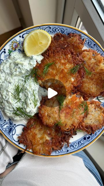 Sophie Wyburd on Instagram: "Halloumi rostis with tzatziki

Grating halloumi into rosti mix is a REVELATION! It helps them to get so crispy and golden, not to mention perfectly seasoned. The full recipe can be found in my book Tucking In. Link in bio x" June 19, Link In Bio, Christmas, Instagram