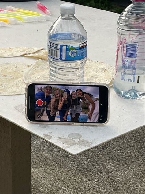 friends, fun, vibe, games, tortilla, group of 5, crazy, besties, water, glow sticks, tortilla slap game, chaotic, selfie, phone, iphone, cute Tortilla Slap Challenge, Crazy Besties, Slap Game, Selfie Phone, Girls Group, Fiji Water Bottle, Glow Sticks, Plastic Water Bottle, Water Bottle