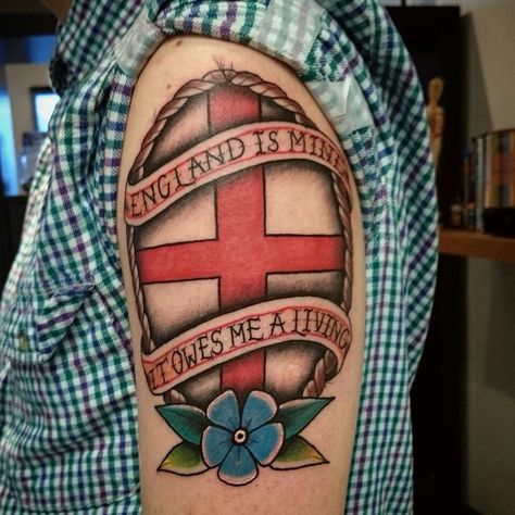 My traditional style arm piece #thesmiths #england #tattoo #traditional Harry Styles Traditional Tattoo, Gentleman Traditional Tattoo, Traditional Chess Piece Tattoo, British Traditional Tattoo, American Traditional Framed Sleeve, British Tattoo, English Tattoo, Traditional English, Will Smith