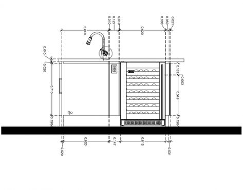 Kitchen island with wine cooler cad drawing interior details dwg file - Cadbull Kitchen Island With Wine Cooler, Kitchen Island Detail Drawing, Kitchen Island Detail, Cooler Drawing, Kitchen Island Wine, Modern Kitchen Layout, Oven Design, Drawing Interior, Kitchen Layout Plans