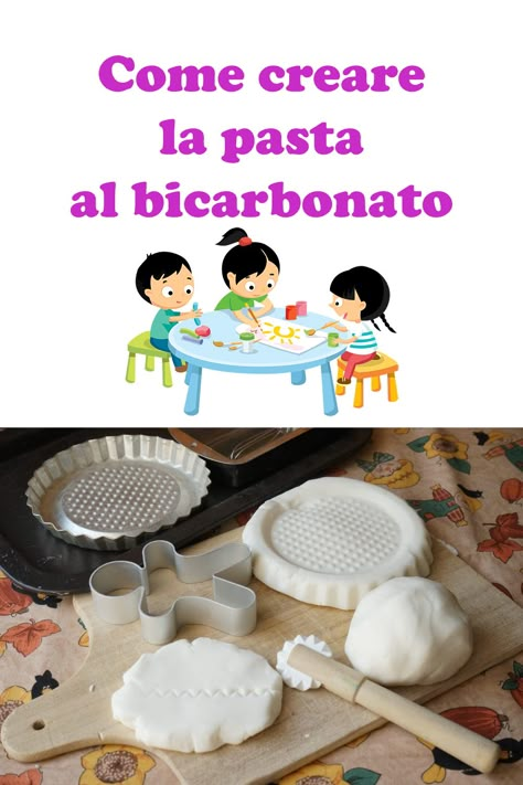 Creare la pasta al bicarbonato,è una pasta modellabile, veramente fine al tatto e che può essere utilizzata per la creazione di oggetti. Crea Fimo, Decoupage, Crafts For Kids, Pasta, Fimo