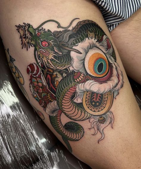 Learn To Tattoo, Small Matching Tattoos, Best Tattoo Ever, Becoming A Tattoo Artist, Yakuza Tattoo, Irezumi Tattoos, Red Ink Tattoos, Lion Dance, Tattoo Portfolio