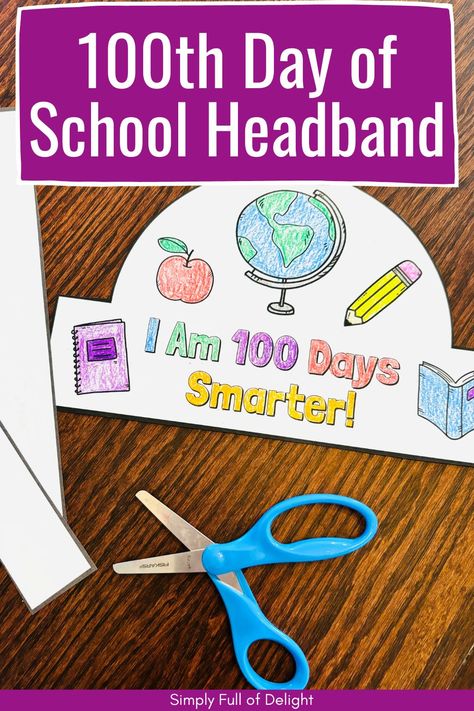 100th day of school crown free printable 100 Days Of School Crown, 100th Day Of School Hat, 100 Days Of Preschool, Preschool Hat, School Activities For Kids, 100th Day Of School Activities, Hat Printable, 100th Day Of School Crafts, Crown Template