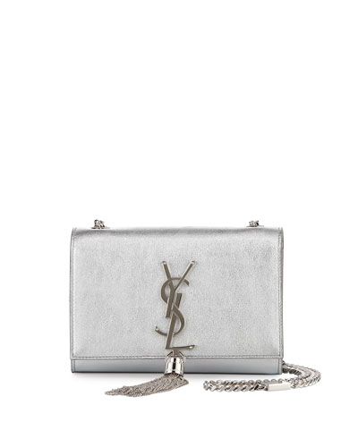 V2W0B Saint Laurent Monogram Metallic Leather Crossbody Bag, Silver Ysl Crossbody Bag, Bags Ysl, Metallic Handbags, Silver Bag, Saint Laurent Handbags, Metallic Purse, Bag Silver, Genuine Leather Purse, Leather Shoulder Handbags