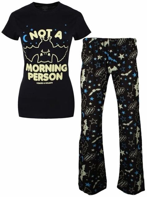 Goth Pajamas, Sinful Clothing, Ladies Pyjamas, Blue Pajamas, David Goliath, Random Clothes, Not A Morning Person, Cute Pjs, Girls T Shirts