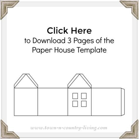 Three pages of paper house templates to download Small Paper Houses Template, Free Paper House Template Printables Free, Christmas Village Templates Free, Paper House Template Free, Paper House Template Printables Free, Puts Houses, Paper House Printable, Free Christmas Card, Cardboard Box Houses