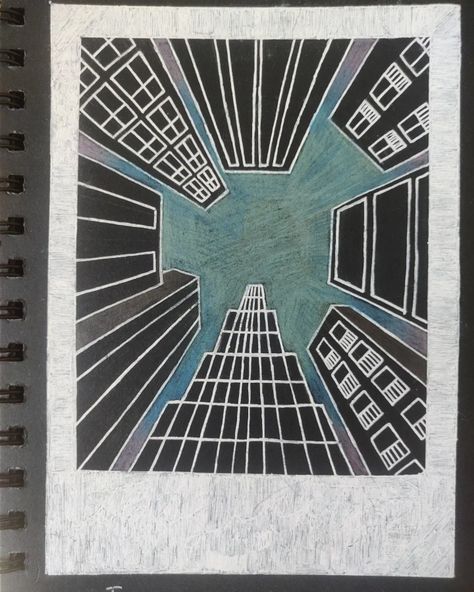 Simple City Scape Drawing, City Scape Drawing, Cityscape Drawing, City Scape, City Drawing, Skateboard Design, Easy Drawings, Cityscape, Blinds