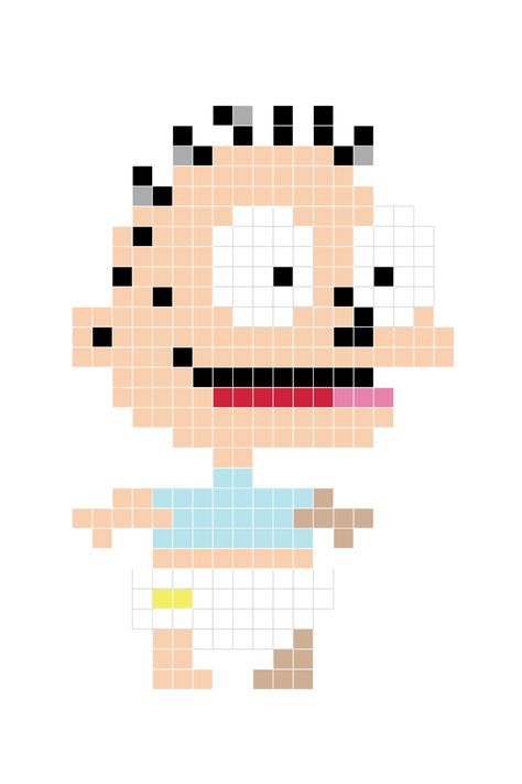 Book Pixel Art, Tommy Pickles, Melty Bead Patterns, Fuse Bead Patterns, Tiny Cross Stitch, Perler Art, Pixel Art Templates, Perler Bead Templates, Diy Perler Beads