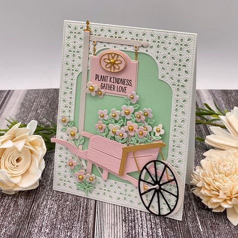 Handmade Greeting Card Designs, Flower Cart, Spellbinders Cards, Summer Cards, Elegant Cards, Spring Cards, Butterfly Cards, Glitter Cards, Handmade Birthday Cards