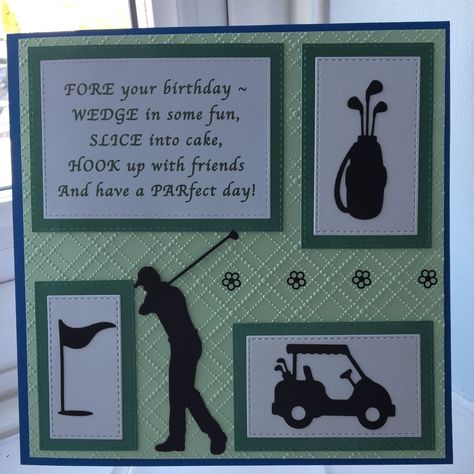 Golfing Cards For Men, Cards With Golf Theme, Golfing Birthday Cards For Men, Golf Cards For Men Happy Birthday, Birthday Card Sentiments For Men, Fathers Day Cards Golf Theme, Golf Birthday Cards For Men, Handmade Golf Cards For Men, Handmade Golf Cards