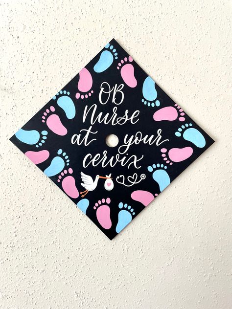 At Your Cervix Graduation Cap, Black Nurse Graduation Cap, Obgyn Graduation Cap, Nursing Graduation Cap Labor And Delivery, Labor And Delivery Graduation Cap Ideas, Postpartum Nurse Graduation Cap, Labor And Delivery Cap Decoration, Labor And Delivery Nurse Grad Cap, Nursing School Grad Cap Ideas