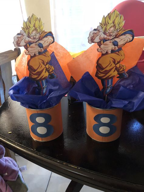 Dragon ball z Dragon Ball Z Table Centerpieces, Dragon Ball Z Centerpieces Party Ideas, Dragon Ball Centerpieces, Dragon Ball Z Centerpieces, Dragon Ball Z Birthday Party, Goku Birthday, Naruto Birthday, Anime Birthday, Dragon Birthday Parties