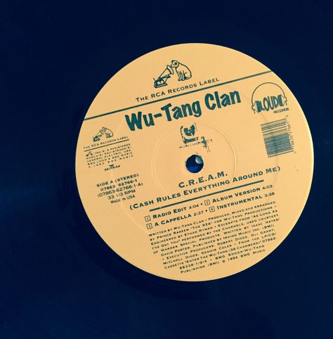 Wu-Tang Clan - "C.R.E.A.M." RCA records 1994 hip-hop vinyl rap records.#RZA #GZA #MethodMan #Raekwon #OldDirtyBastard. Break beats. #90s #hiphop #music #wutang Vinyl Hip Hop, Wu Tang Vinyl, Wu Tang Quotes, Hip Hop Vinyl, 90s Hiphop, Method Man, Hiphop Music, Vintage Hip Hop, Hip Hop Albums