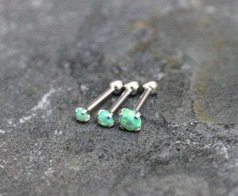 Green Fire Opal Triple Helix Cartilage by Purityjewel on Etsy Double Helix Piercing Ideas, Helix Piercing Ideas, Triple Forward Helix Piercing, Piercing Healing, Piercing Guide, Double Helix Piercing, Triple Forward Helix, Triple Helix, Types Of Ear Piercings