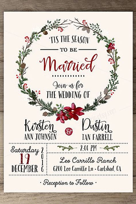 18 Elegant Winter Wedding Invitations ❤ See more: http://www.weddingforward.com/winter-wedding-invitations/ #wedding #invitations Wedding Invites Christmas, Christmas Courthouse Wedding, Western Christmas Wedding Ideas, Christmas Wedding Stationery, Christmas Wedding Dresses Bride, Elegant Winter Wedding Invitations, Christmas Wedding Themes, Christmas Wedding Invitations, Elegant Winter Wedding