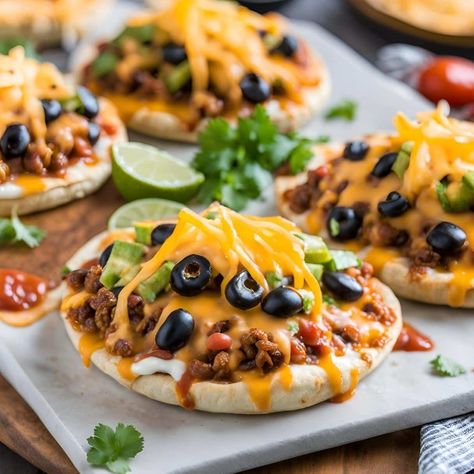 Mini Taco Pizzas - Daily Dietitian Mini Taco, Mini Tacos, Taco Pizza, Fiber Rich, Food Inspo, Ready Meal, Family Favorites, Air Fryer, A Family