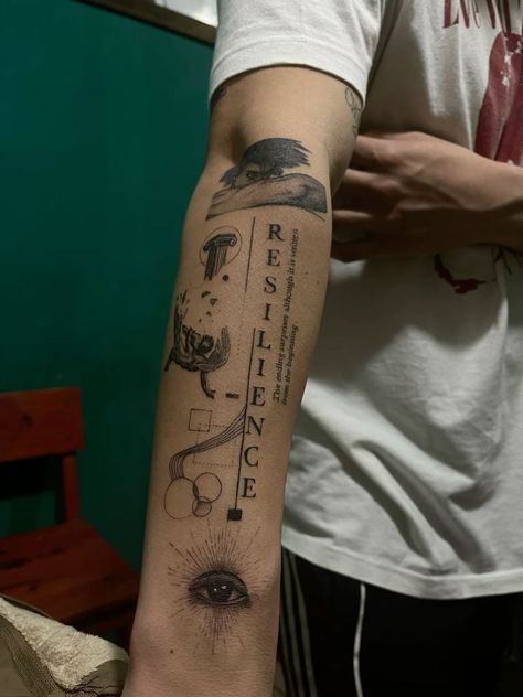 Moderation Tattoo, Self Improvement Tattoos, Philosophy Tattoo, Concept Tattoo, Travel Tattoo Ideas, First Tattoo Ideas, Geometric Tattoo Sleeve Designs, Arm Tattoos For Guys Forearm, Geometric Line Tattoo