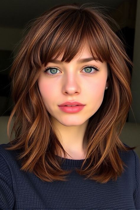 Medium-Length Hairstyles - I Take You | Wedding hairstyles | Wedding makeup | Nail Art Designs Shoulder Length Haircut With Bangs, Bob With Wispy Bangs, Soft Wispy Bangs, Blonde Angled Bob, Medium Haircuts With Bangs, Hairstyles For Seniors, Long Bob With Bangs, Angled Bob Haircuts, Hair Change