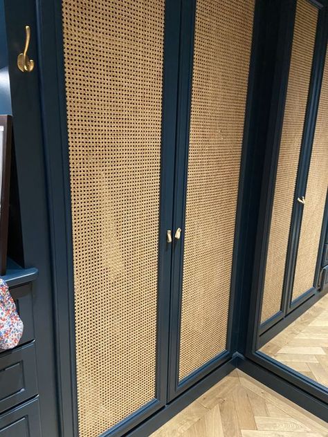 Home Decor Dark, Closet Door Makeover, Wardrobe Door Designs, Rattan Cane, Wardrobe Interior Design, Cane Furniture, Wardrobe Design Bedroom, Room Renovation, Cupboard Design