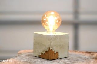 DIY Wood in Concrete DESK Lamp: 7 Steps (with Pictures) Desk Lamp Diy, Concrete Desk, Diy Concrete Planters, Vintage Light Bulbs, Concrete Lamp, Concrete Forms, Diy Concrete, Concrete Color, Lamp Cord