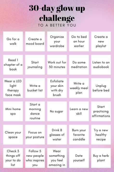 30 Day Glowup Challenge, Glow Up Checklist 30 Day, Planing Ideas For Day, 30 Days Challenge Glow Up, January Glow Up Challenge, 2 Month Glow Up Plan, Pinterest 30 Day Challenge, 50 Day Glow Up Challenge, 30 Glow Up Challenge