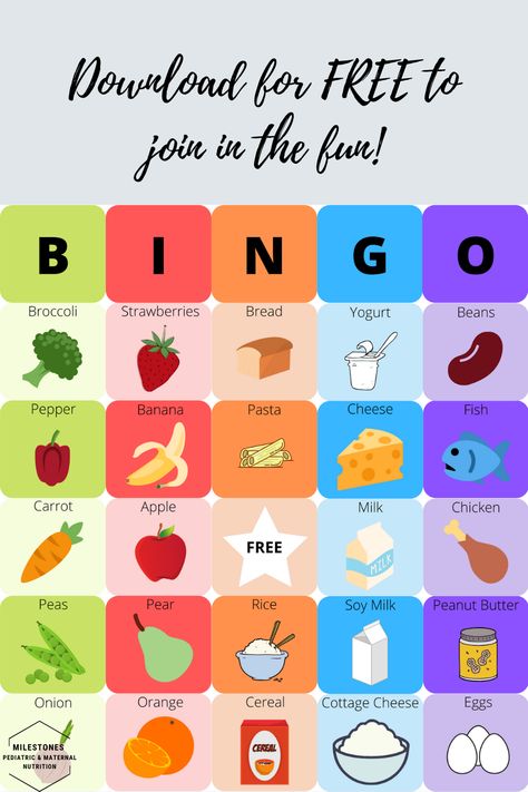 Are you looking for fun games for your kids? We are releasing new nutrition and fitness activities for your kids every day through April 10th. Today, it’s time for Kitchen Bingo. The game where a scavenger hunt meets bingo. Download the FREE bingo board and Milestones Game Board to play along. #kids #activity #fun #bingo #kitchen #pickyeater Nutrition Elementary School Activities, 2nd Grade Nutrition Activities, Nutrition Activities For Kindergarten, Nutrition Projects For Kids, Healthy Lifestyle Activities Preschool, Food Nutrition Activities For Kids, Nutritional Activities For Preschoolers, Nutrition Lesson Plans For Preschoolers, Nutrition Lessons For Kids