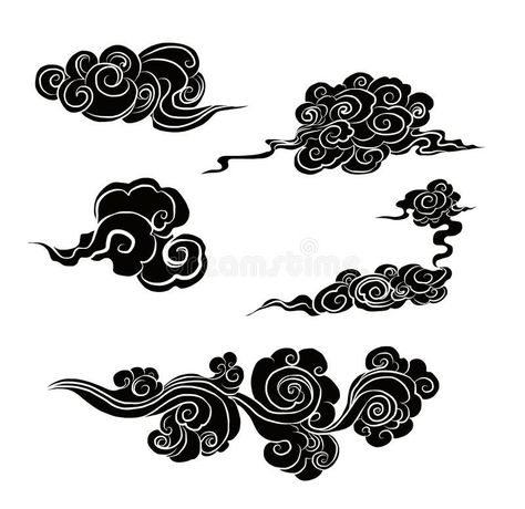 Japanese Cloud Tattoo, Chinese Clouds, Japanese Clouds, Biomech Tattoo, Cloud Tattoo Design, Chest Tattoo Drawings, Clouds Tattoo, Ghibli Tattoo, Japan Tattoo Design