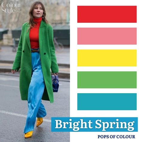 Some of the best colours, neutrals and colours to avoid for BRIGHT SPRING. . . . . . . . #colouranalysis #brightspring #springpalette #style #color #coloranalysis Bright Spring Colour Palette Outfits, Clear Spring Neutrals, Bright Spring Work Outfits, Bright Spring Winter Outfits, Clear Spring Celebrities, Bright Spring Celebrities, Bright Spring Capsule Wardrobe, House Of Color Spring, Bright Spring Color Palette Outfit