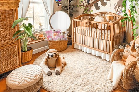 Sloth Nursery Decor Theme Ideas Decor Theme Ideas, Sloth Nursery, Boy Nursery Themes, Baby Nursery Inspiration, Girl Nursery Themes, Baby Boy Room Decor, Nursery Room Design, Girl Nursery Room, Baby Sloth