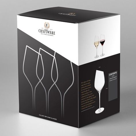 New Stylish Slant Rim Wine Glass Box Product packaging contest design#product#packaging#rtmbsupply Cookware Packaging, Custom Product Packaging, Glass Packaging, Glass Box, Box Packaging Design, Wine Packaging, Packing Boxes, Glass Boxes, Wine Box