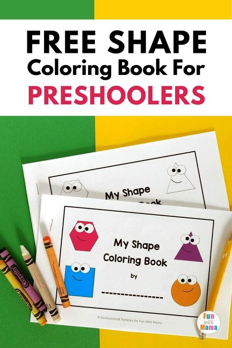 Preschool Shape Books, My Shape Book Free Printable, Learning Shapes Preschool Free Printable, My Color Book Preschool Free Printable, Preschool Shapes Printables Free, My Shape Book, Prek Printables, Functional Academics, Preschool Freebies