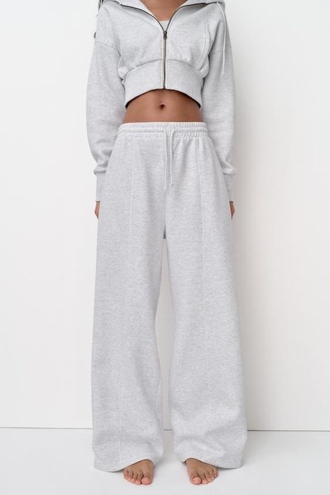 Women's Pants | ZARA United States Grey Tracksuit, Joggers Outfit, Grey Joggers, High Waisted Trousers, Pair Of Pants, Zara United States, Drawstring Waistband, Swimwear Accessories, Skirt Top