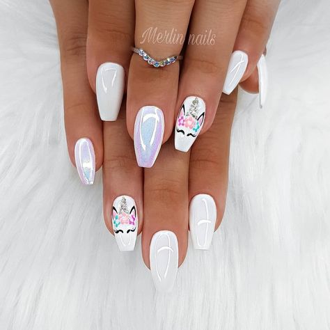 “The only thing that will stop you from fulfilling your dreams is you.”🦄💗🌸🌼🦄💕🌸 #obukazanokte #edukacjazanokte #novisad #beograd #nails… #unicornnails Unicorn Nails Designs, Unicorn Nail Art, Girls Nail Designs, Unicorn Nails, Short Coffin Nails, White Nail Designs, Pink Nail, Girls Nails, Birthday Nails