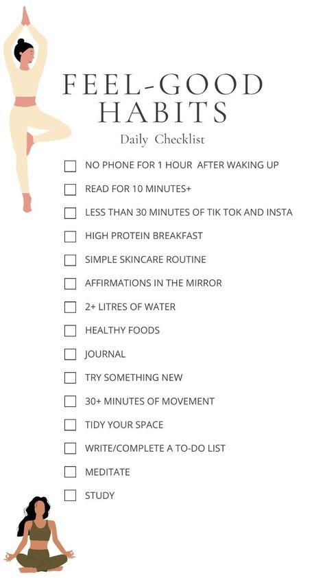 Healthy Habits For Beginners, Healthy Habits To Get Into, Starting Healthy Habits, Habits For Healthy Lifestyle, How To Start Healthy Habits, How To Keep Healthy, Easy Healthy Habits, Everyday Healthy Habits, Healthy Habit Challenge#SelfCareHobbiesIdeas #SelfCareTeens #PhysicalCareChecklist #WeeklySelfCareIdeas #DailyToDoChecklist Healthy Habits To Get Into, Routine For Healthy Lifestyle, Workout Daily Routine, Habits For Healthy Lifestyle, Healthy Habits For Beginners, Healthy Girl Routine Aesthetic, Starting Healthy Habits, List Of Good Habits, Vision Board For Healthy Lifestyle