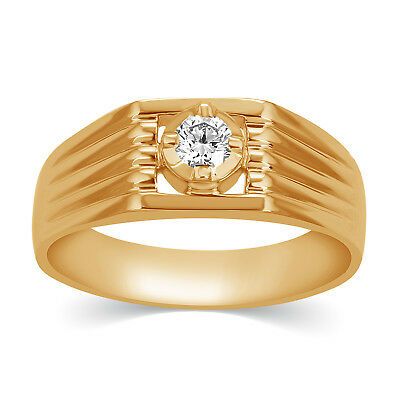 Find many great new & used options and get the best deals for 0.20 Ct Mens Diamond Solitaire Wedding Band Prong Set Ring 10k Yellow Gold at the best online prices at eBay! Free shipping for many products! Gents Gold Ring, Solitaire Wedding Band, Boys Ring, Gold Ring Design, Mens Rings For Sale, Huge Rings, Engagement Rings Couple, Mens Diamond Wedding Bands, Gents Ring