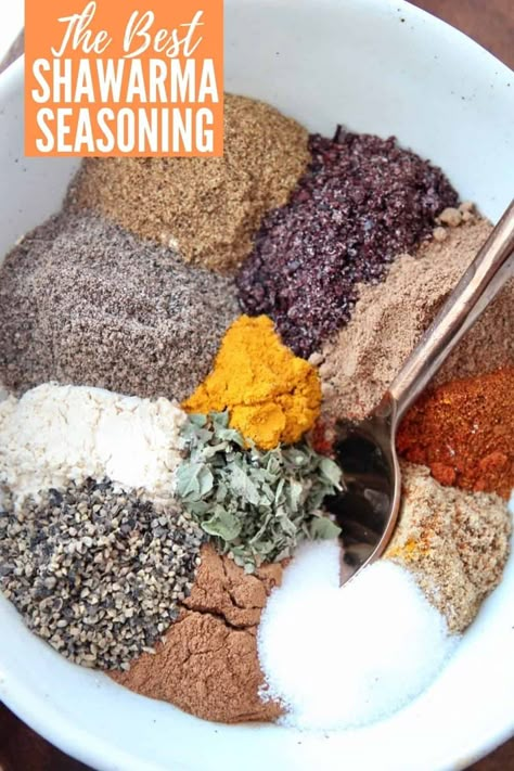 Seasoning Veggies, Schwarma Recipe, Shawarma Seasoning, Marinade For Chicken, Shawarma Spices, Chicken Shawarma Recipe, Shawarma Recipe, Spice Blends Recipes, Seasoned Veggies