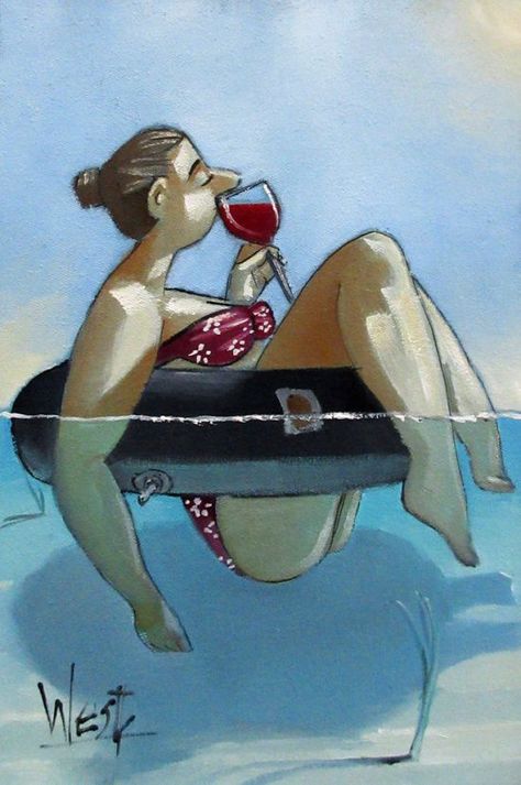 Image Girly, Fat Art, West Art, Happy Paintings, Burpees, Why People, Funny Art, Beach Art, Whimsical Art