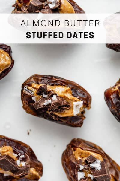 These almond butter stuffed dates make for a simple healthy snack with less than 4 ingredients. The best part? They only take 5 minutes to make! #dates #almondbutter #healthysnack Dates Almond Butter, Dates And Almond Butter, Almond Butter Dates, Candida Snacks, Recipes With Dates, Candida Desserts, Stuffed Dates, Easy Dessert Recipes, Date Recipes