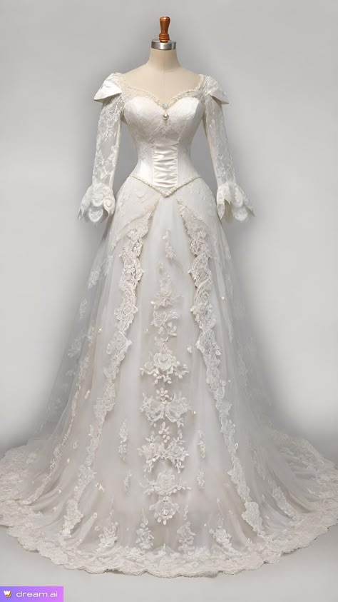 1840s Wedding Dress, Victorian Themed Wedding Dress, Medival Wedding Dress, Gilded Age Wedding Dress, Historic Wedding Dresses, 1890 Wedding Dress, 1500s Wedding Dress, Wedding Dresses Aesthetic Vintage, Intricate Wedding Dress