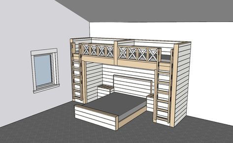 Bunk Beds Plans, Bunk Bed Double, Diy Bunk Beds, Diy Bunk Beds Plans, Bunk Bed Plan, Hunter Room, Bunk Bed Plans, Queen Bunk Beds, Double Bunk Beds