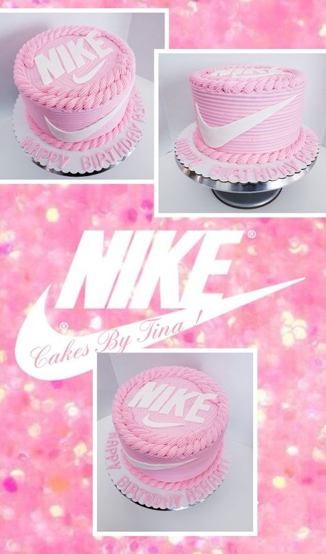 Pink nike birthday cake! Nike Party Ideas, Nike Cake Ideas Birthdays, Nike Birthday Cake, Nike Birthday Party Ideas, Nike Birthday, Nike Party, Nike Cake, Mario Bros Cake, 14th Birthday Cakes